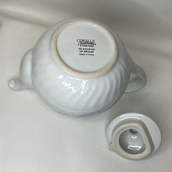 Corelle Coordinates Stoneware Tea Pot With Lid Handle Spout Floral Feminine Pink - Picture 6 of 6